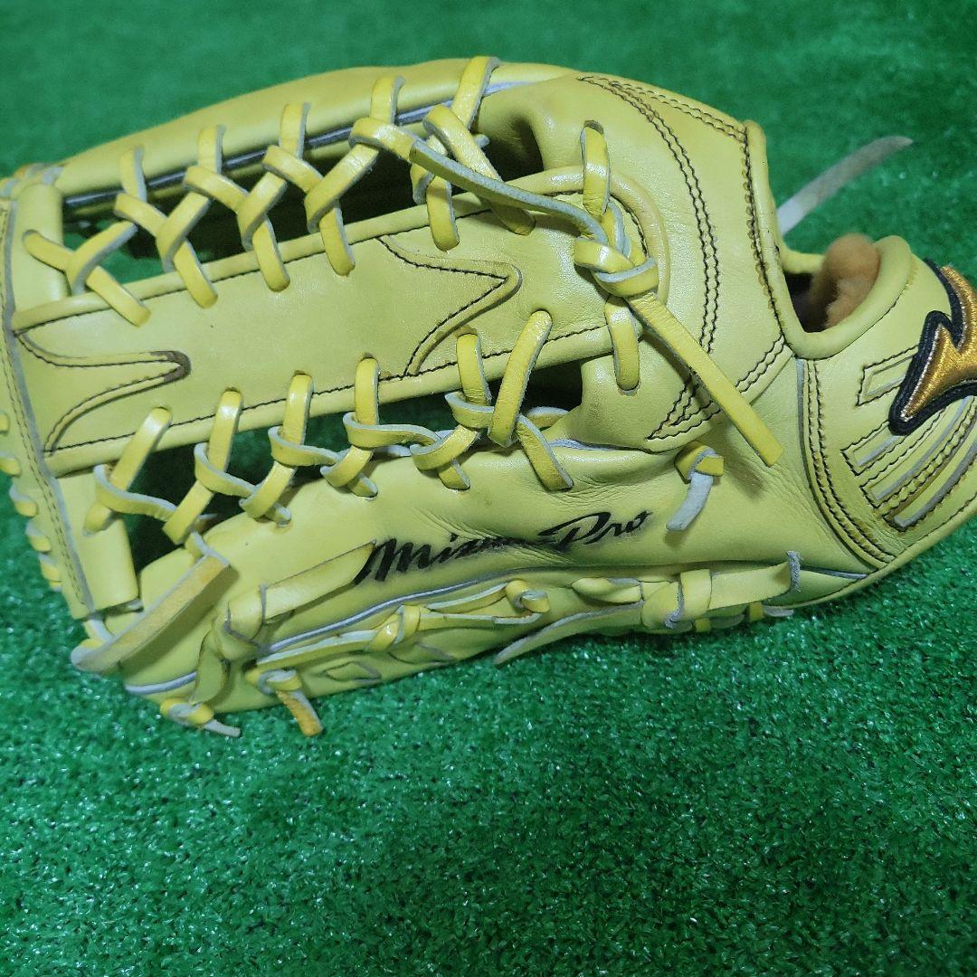 ミズノプロ 硬式外野手 グローブ 外野手用 日本製 イエロー グラブ 左