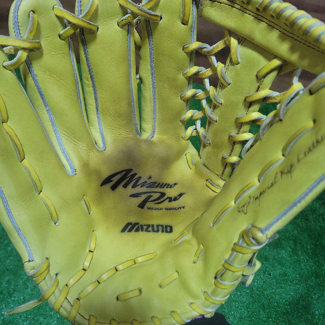 ミズノプロ 硬式外野手 グローブ 外野手用 日本製 イエロー グラブ 左