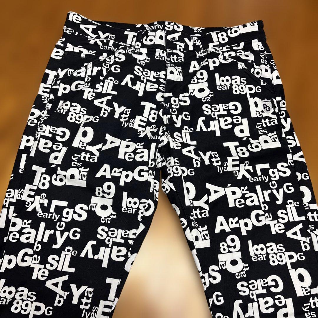 極美品 パーリーゲイツ 2022年 ロゴ総柄 ストレッチパンツ Lサイズ