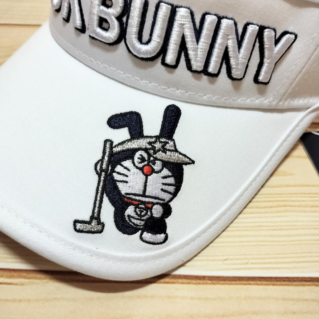 新品☆ジャックバニー ドラえもん コラボ サンバイザー ゴルフ ホワイト