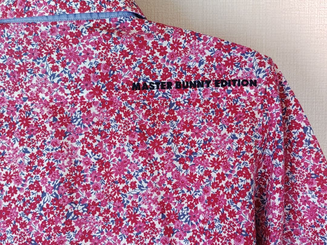 未使用　マスターバニー　花柄ポロシャツ　サイズ5　総柄　ロゴ刺繍