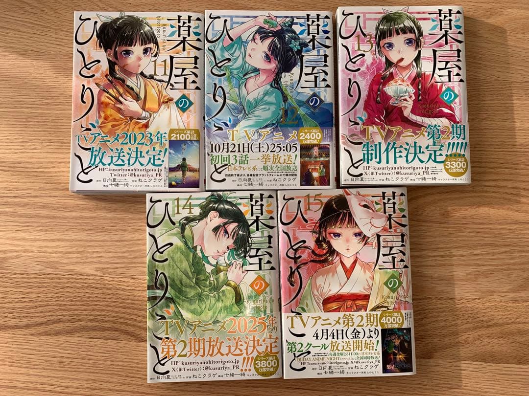 薬屋のひとりごと 1~15巻セット ねこクラゲ （ビッグガンガン/スクエニ）