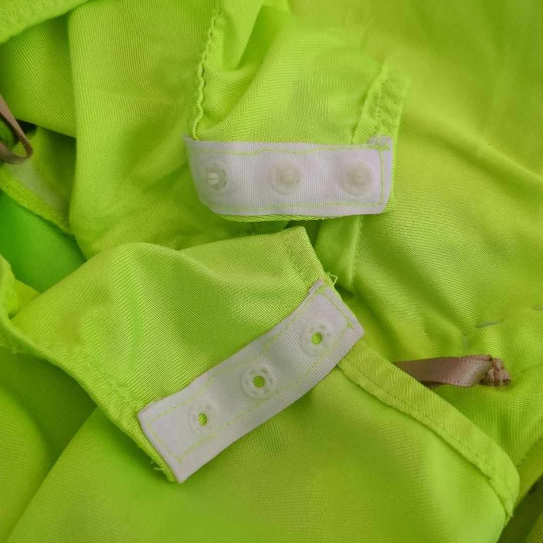 社交ダンス　蛍光イエロー✕ブルー系 ドレス　スタンダードドレス