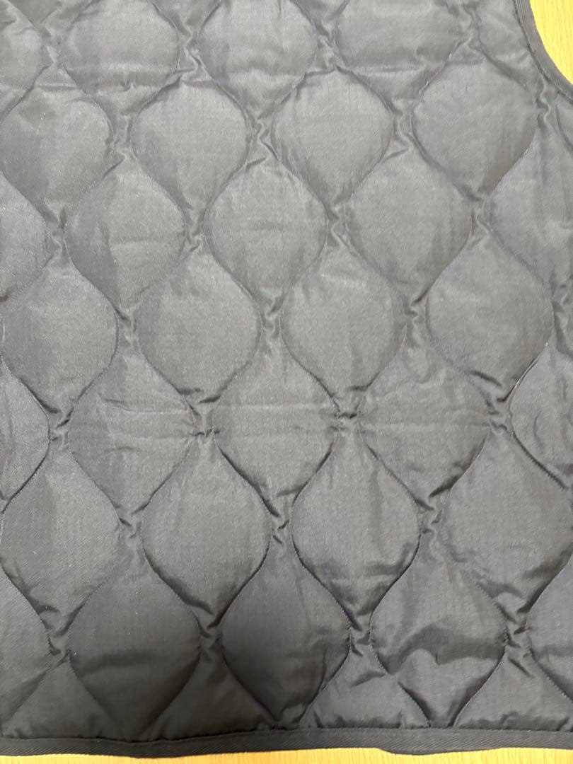 TAION/タイオン　ミリタリー Vネックジップ ダウンベスト　ブラック　M