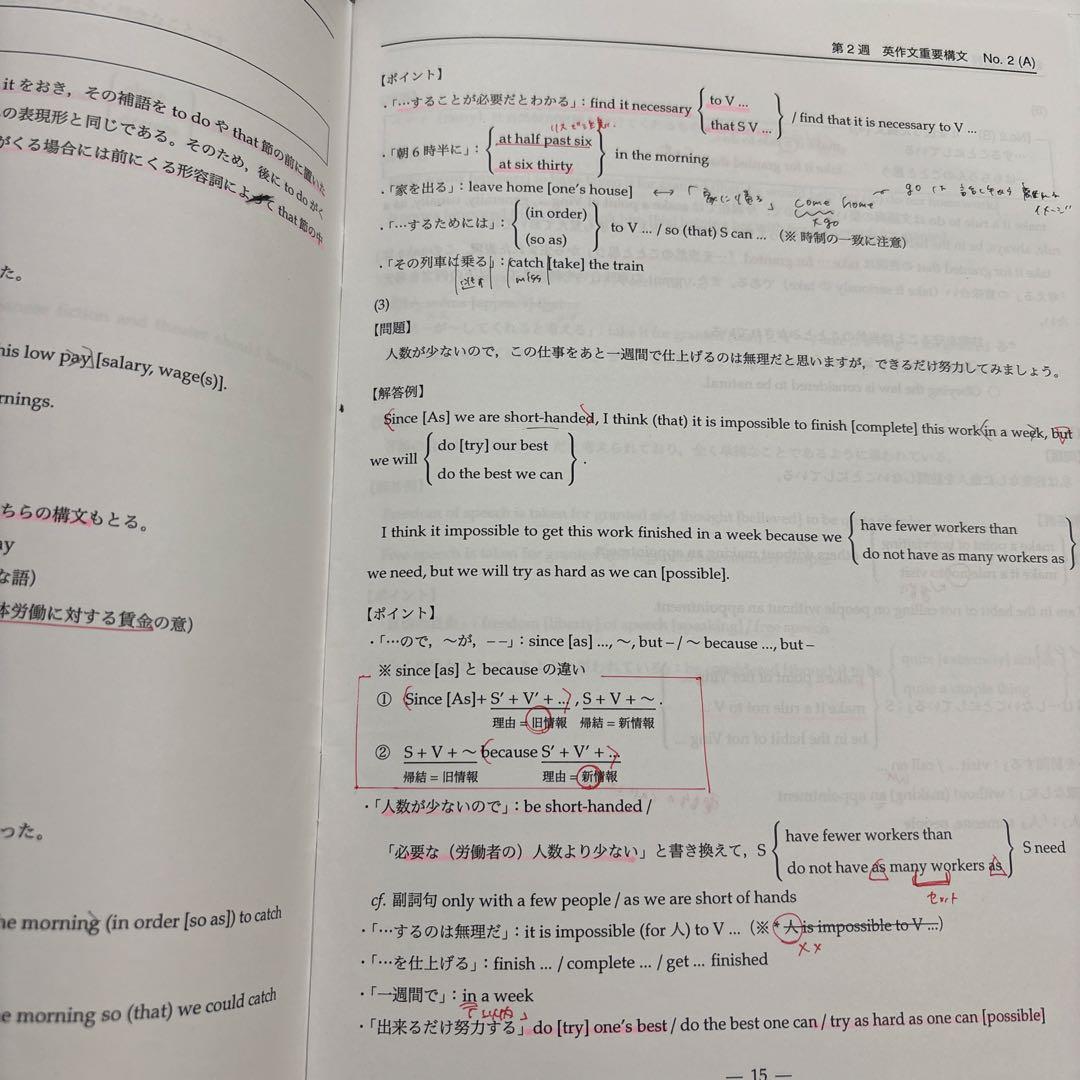 鉄緑会 高3英語 英作文重要構文 問題 解答解説 Vol.1〜5