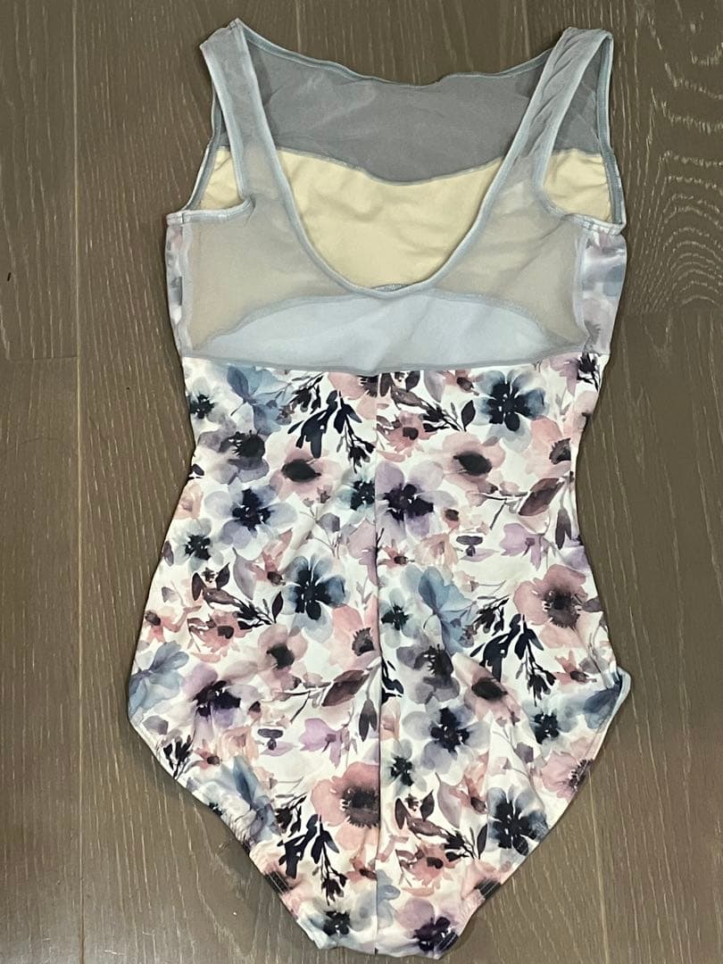 チャコット　フラワープリント ノースリーブ レオタード　Sサイズ