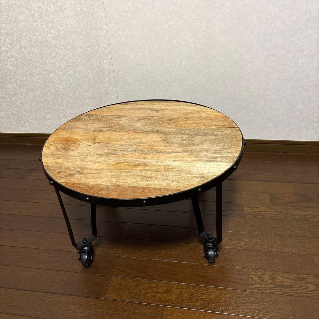 【美品】ニコアンド キャスターテーブル マンゴー材