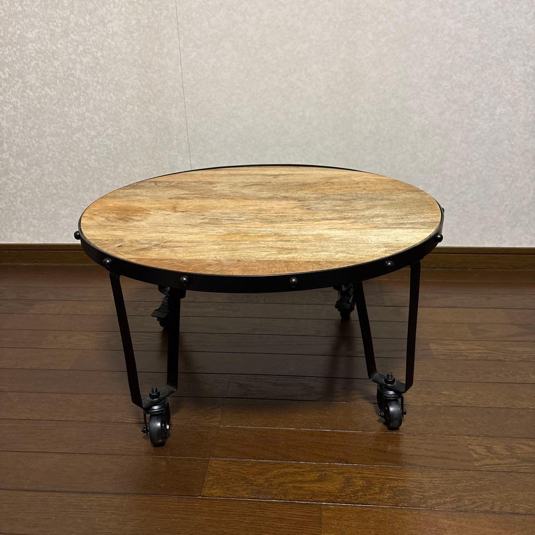 【美品】ニコアンド キャスターテーブル マンゴー材