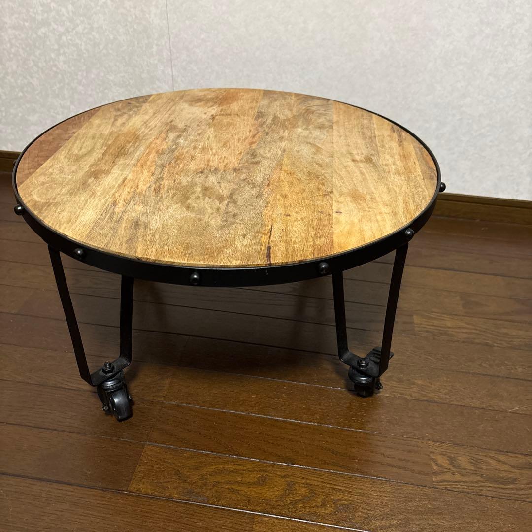 【美品】ニコアンド キャスターテーブル マンゴー材