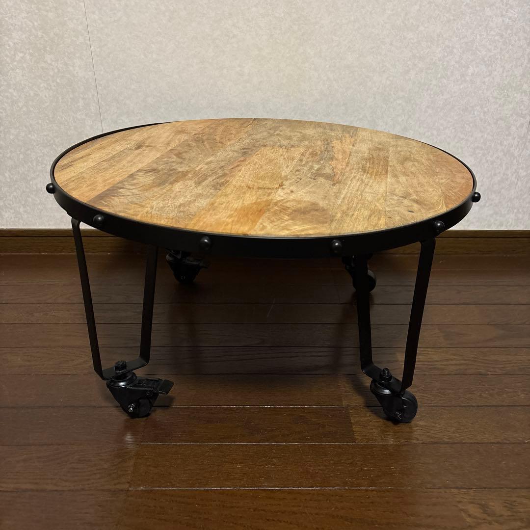 【美品】ニコアンド キャスターテーブル マンゴー材