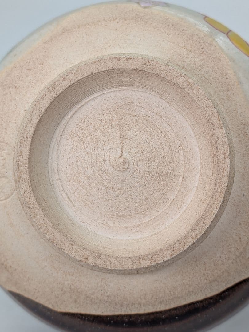 橋本紫雲 京焼 掛分三人官女文茶盌 共箱合布栞 抹茶碗 抹茶茶碗 茶道具 茶器