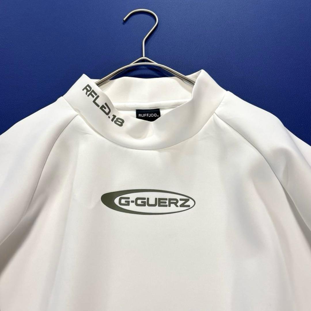 ラフロッグ　半袖モックネックシャツ　プルオーバー　ボンディング　ホワイト　M