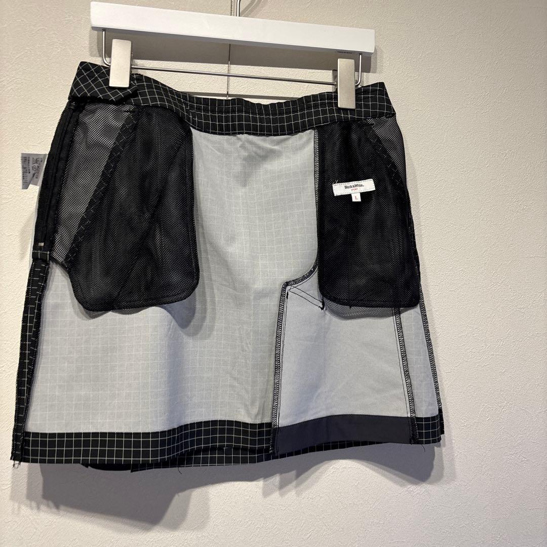 Black&White ポロシャツ Lサイズ ブラック&スカート&モックシャツ