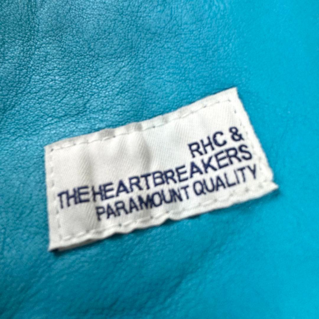 超希少★ベドウィン×ロンハーマン ライダースジャケット ターコイズブルー 牛革