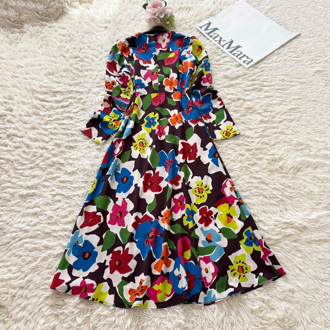 新品タグ付✨近年モデル　マックスアンドコー　カシュクール花柄ロングワンピース38