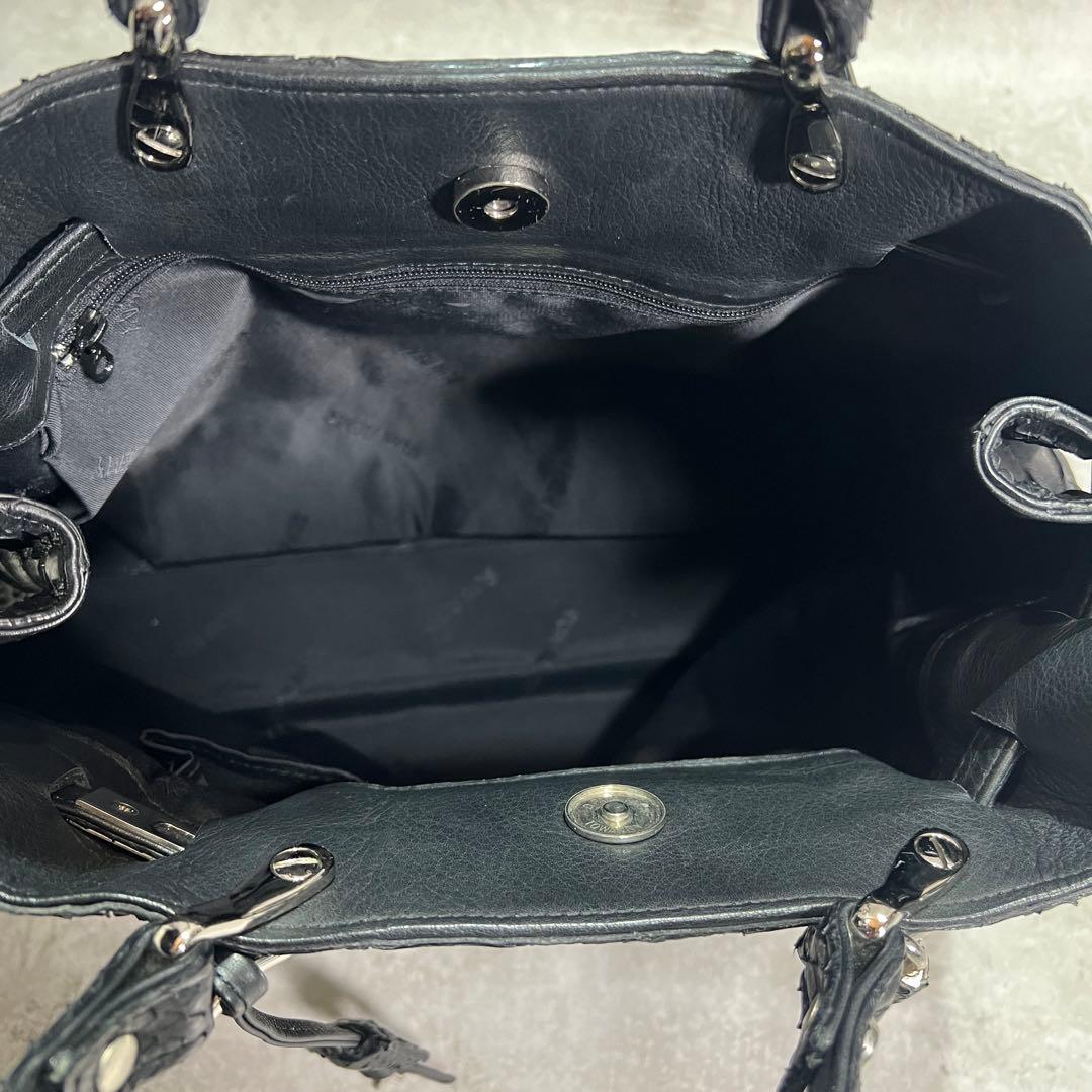 SUNREMY サンレミー パイソンレザー 黒 ブラック ケリーハンドバック