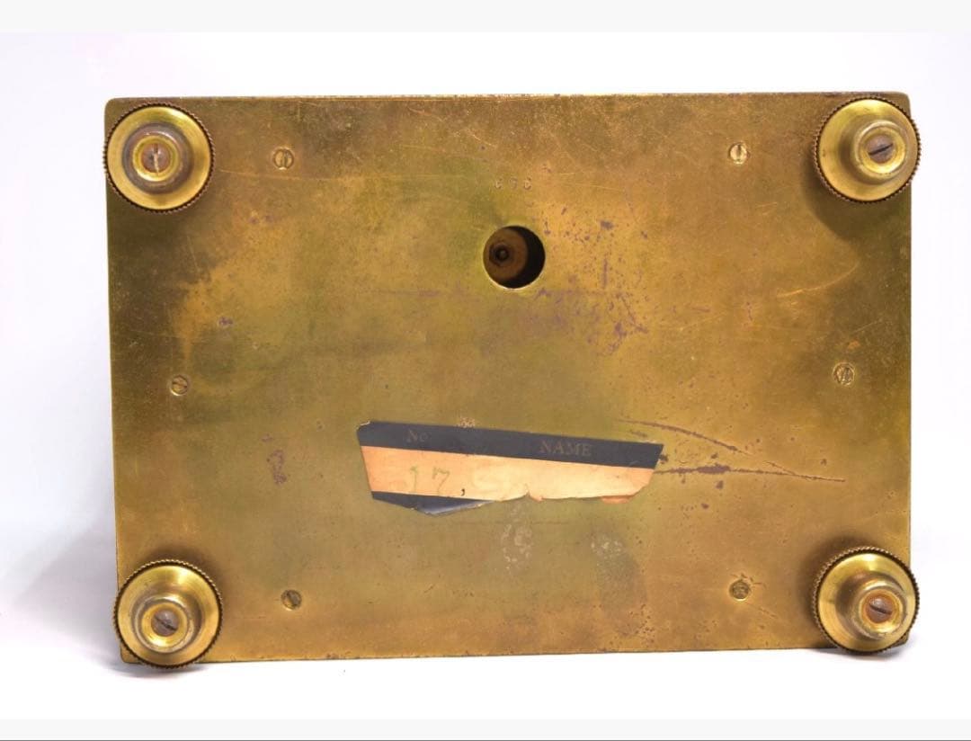 置時計 Nマーク ゼンマイ式 ガラス製 振り子時計 日本美術時計 動作未確認