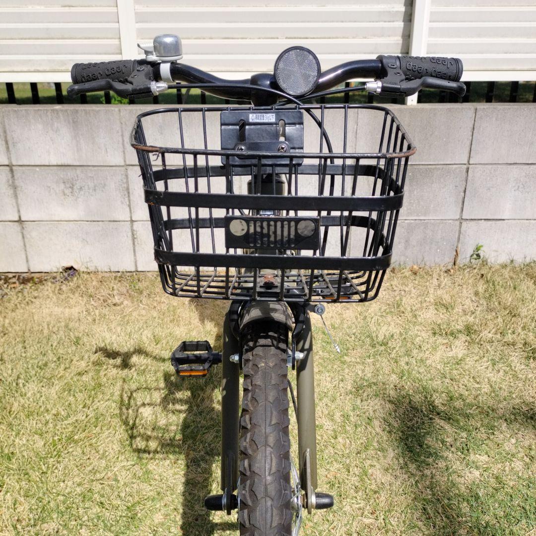 Jeep 子供用自転車 18インチ オリーブグリーン補助輪付き