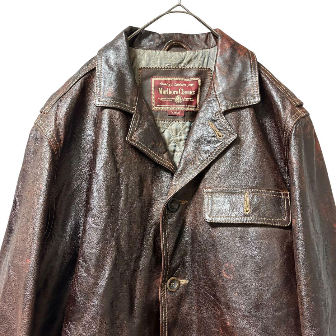 激シブ極上カーフスキンMarlboroClassicsレザージャケットカーコート