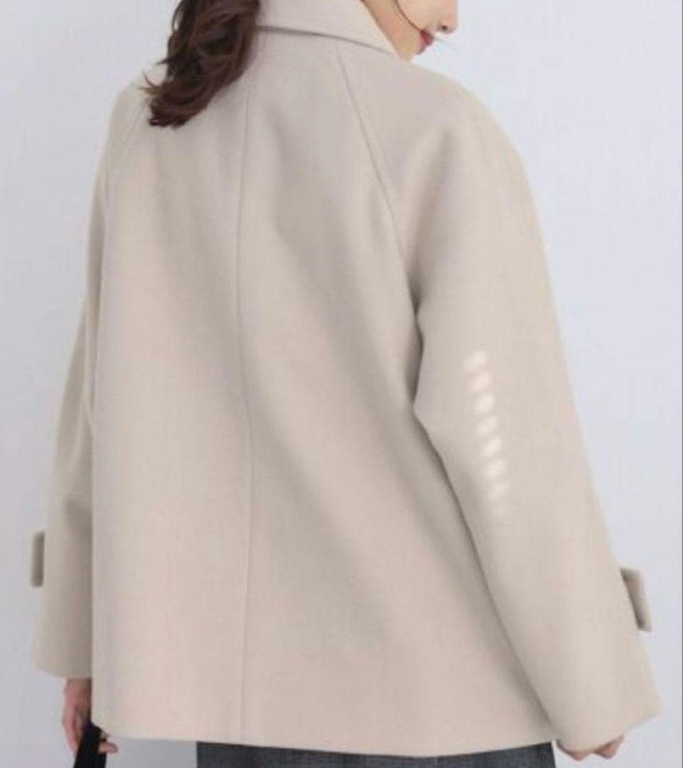 ロペピクニック ジャージーメルトンシリーズ 金ボタンミドル丈コート　ベージュ