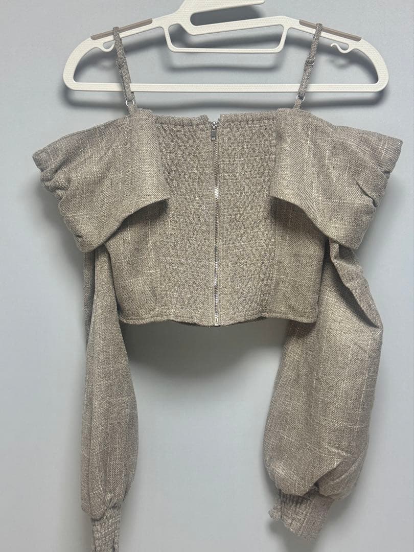 ♡美品♡リボンオフショルロングスリーブトップス/LIP SERVICE/グレー