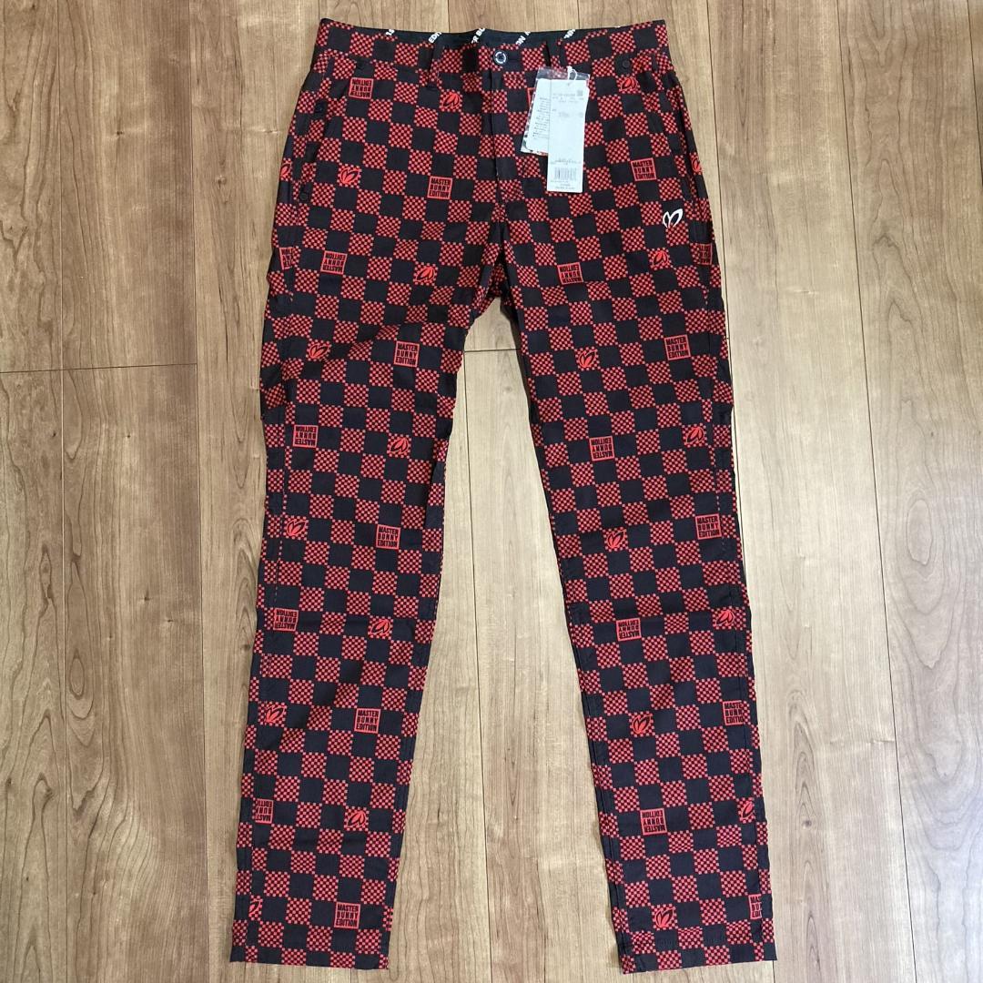 新品　マスターバニー　パーリーゲイツ　チェッカー　ゴルフパンツ　ストレッチ