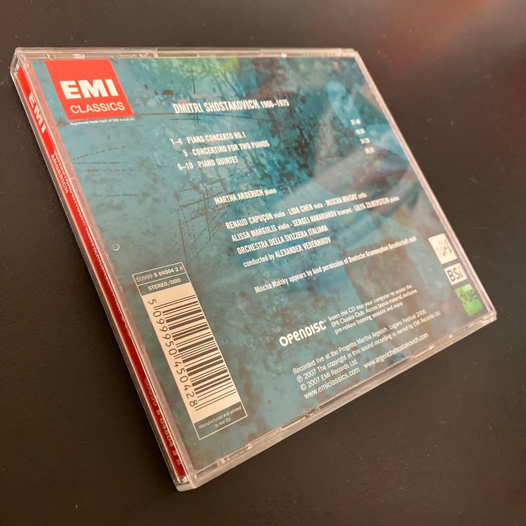 【売約済】アルゲリッチ／ショスタコーヴィチ ：ピアノ協奏曲、ピアノ五重奏曲、他