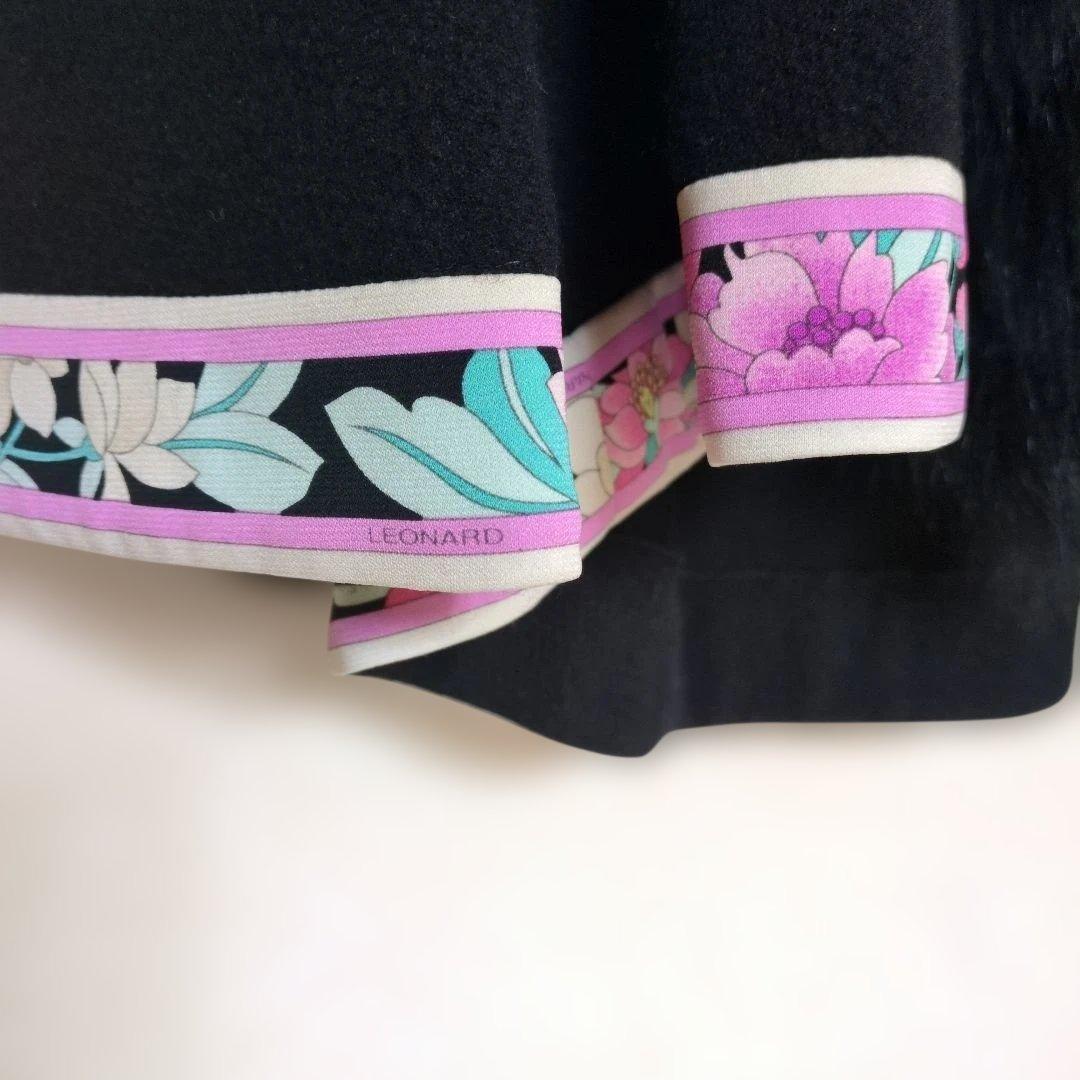 LEONARD 花柄装飾 フード付きポンチョ