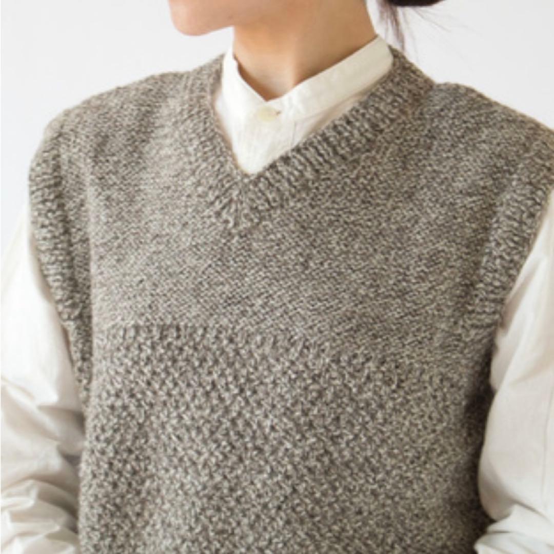 定価2.6万 英国製 ブラックシープ ハンドメイド ウールベスト L 無染色希少