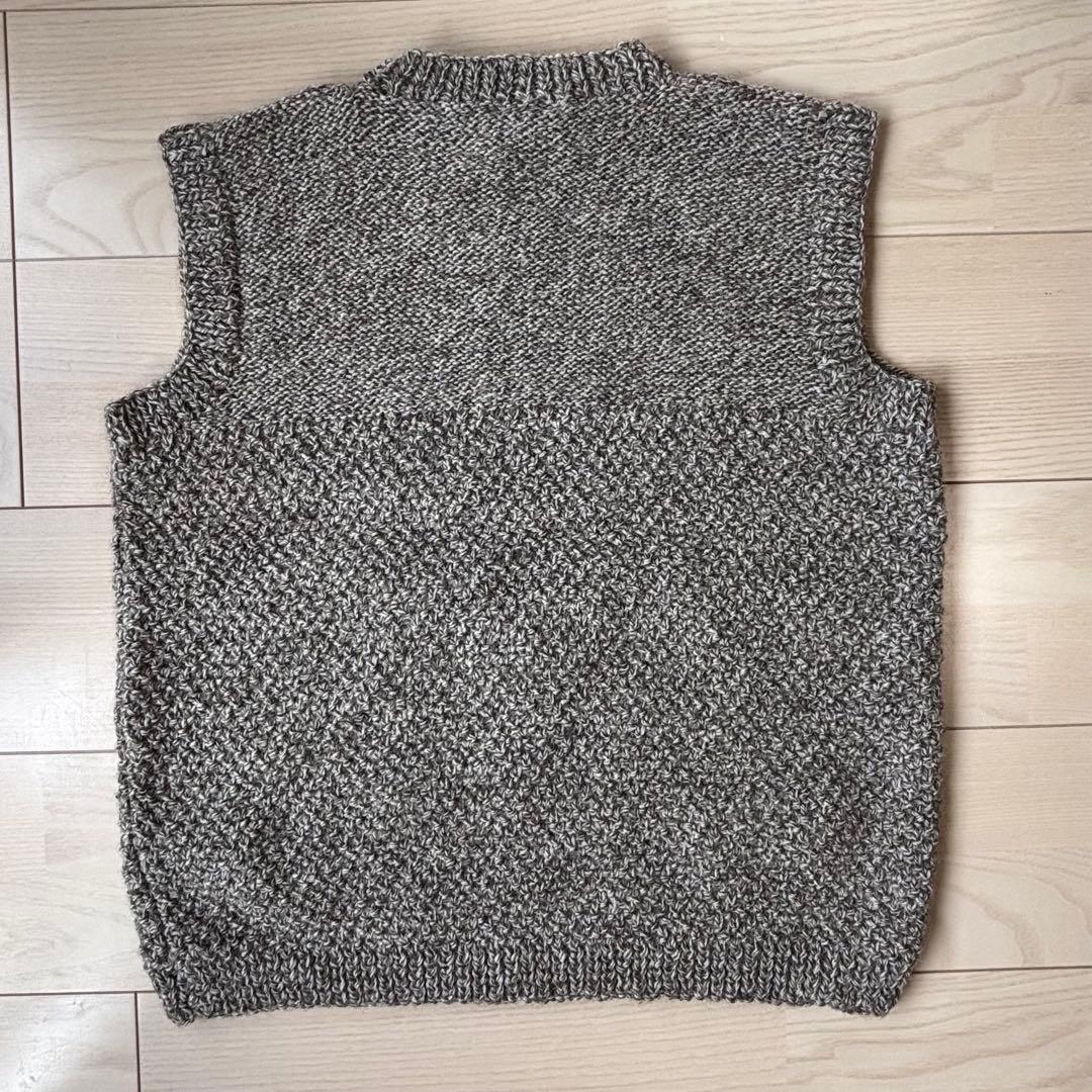 定価2.6万 英国製 ブラックシープ ハンドメイド ウールベスト L 無染色希少