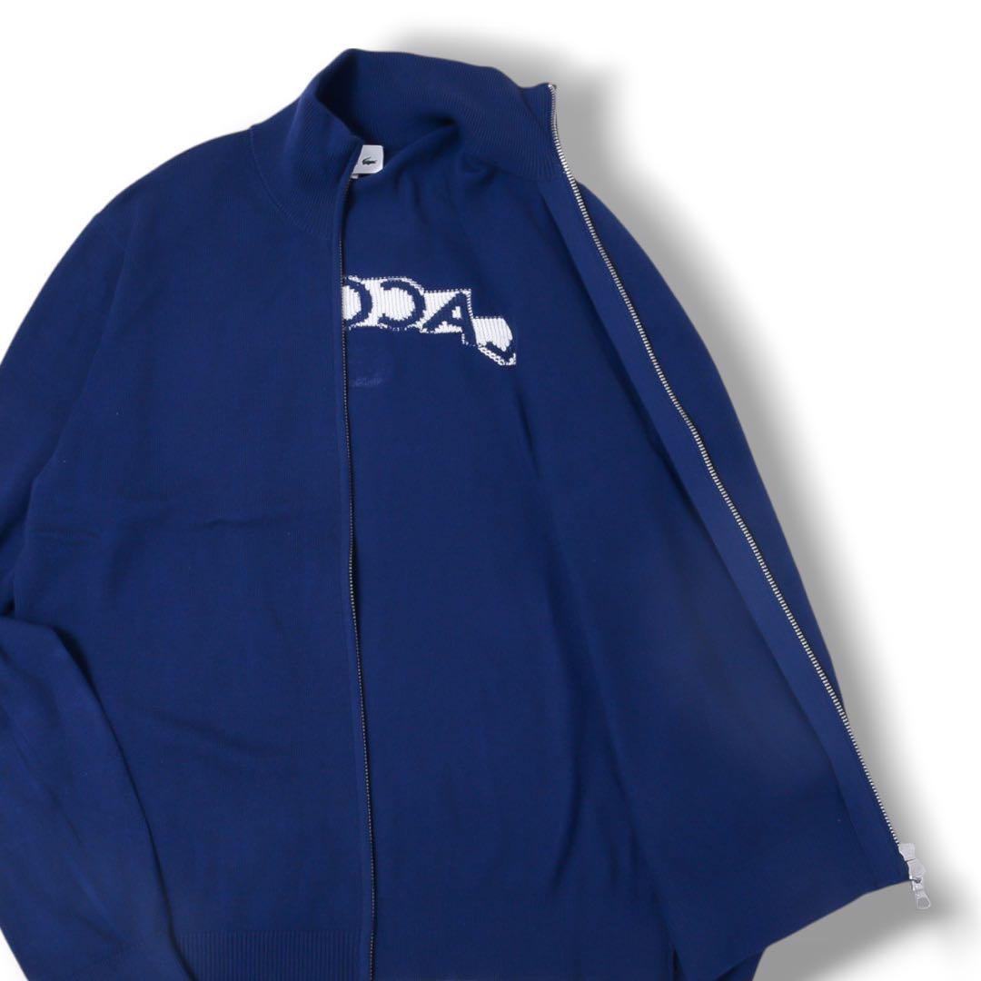 LACOSTE ラコステ ネイビー ジップアップ コットン ニット ジャケット