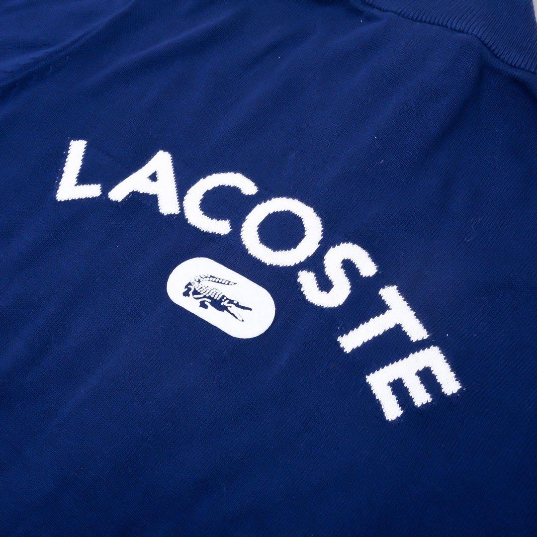 LACOSTE ラコステ ネイビー ジップアップ コットン ニット ジャケット