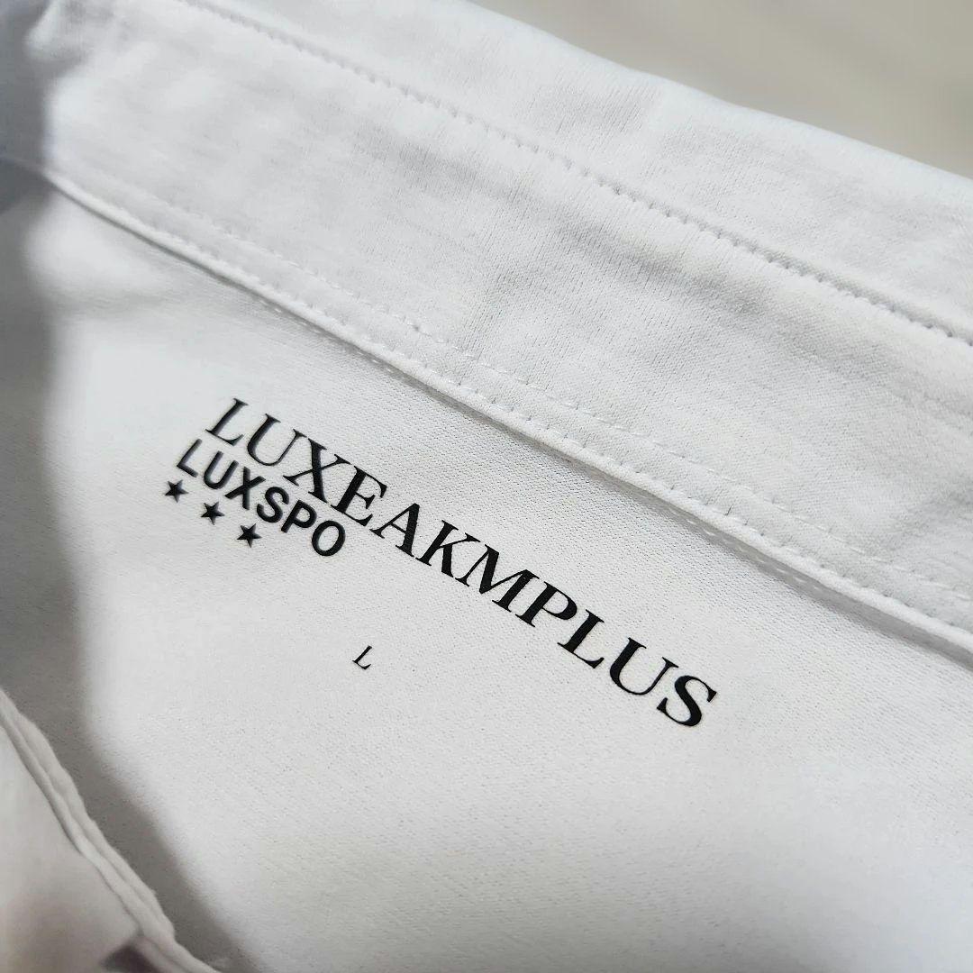 ☆LUXEAKM PLUS☆2023ゴルフポロ吸水速乾 L ホワイト