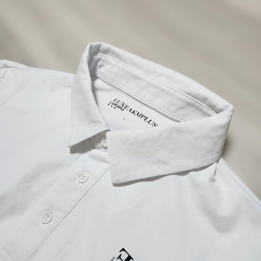 ☆LUXEAKM PLUS☆2023ゴルフポロ吸水速乾 L ホワイト
