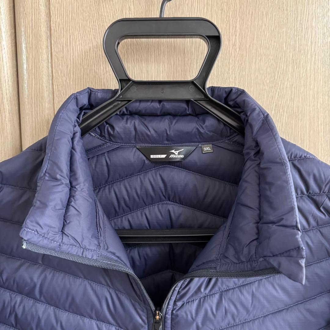 【美品！】ミズノゴルフ ダウンジャケット/ブレスサーモ/ブラック/3XLサイズ