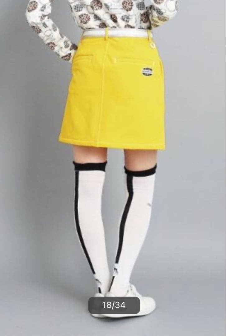 【新品】adabat アダバット ゴルフ スカート 裏起毛 イエロー 40