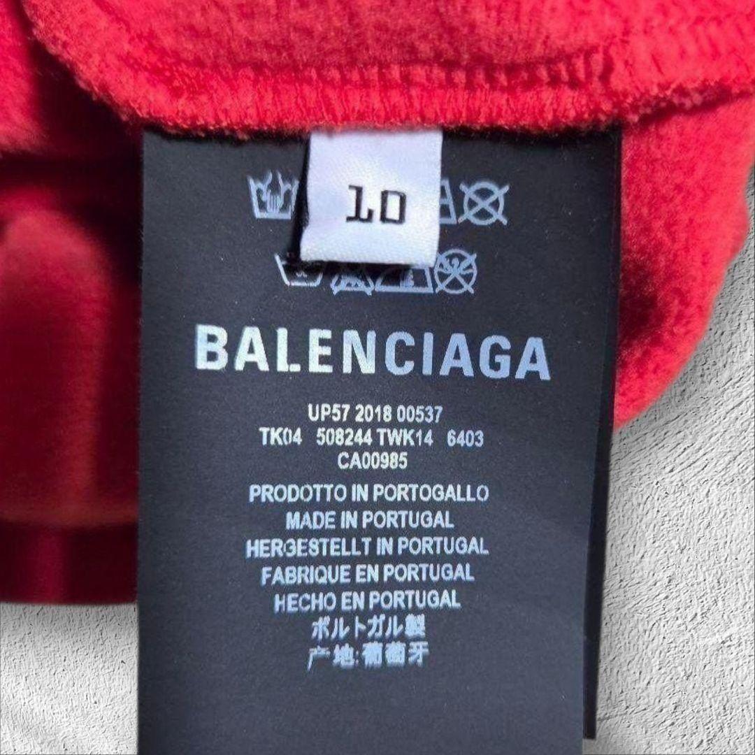 バレンシアガ　 パーカー フード付き　レッド　レディース　フーディー　M