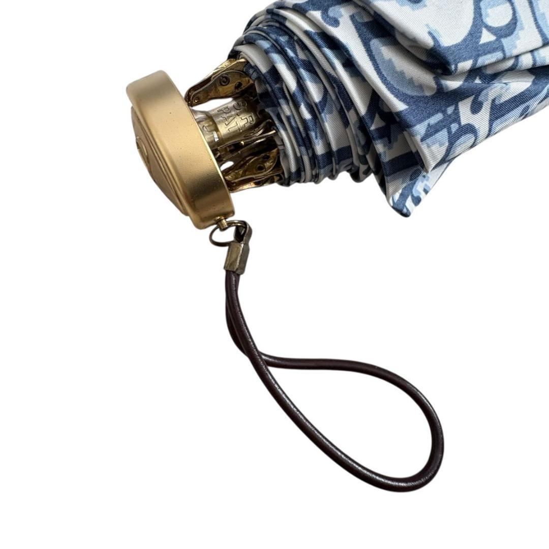 Christian Dior トロッター 折りたたみ傘 保管袋付き　ネイビー