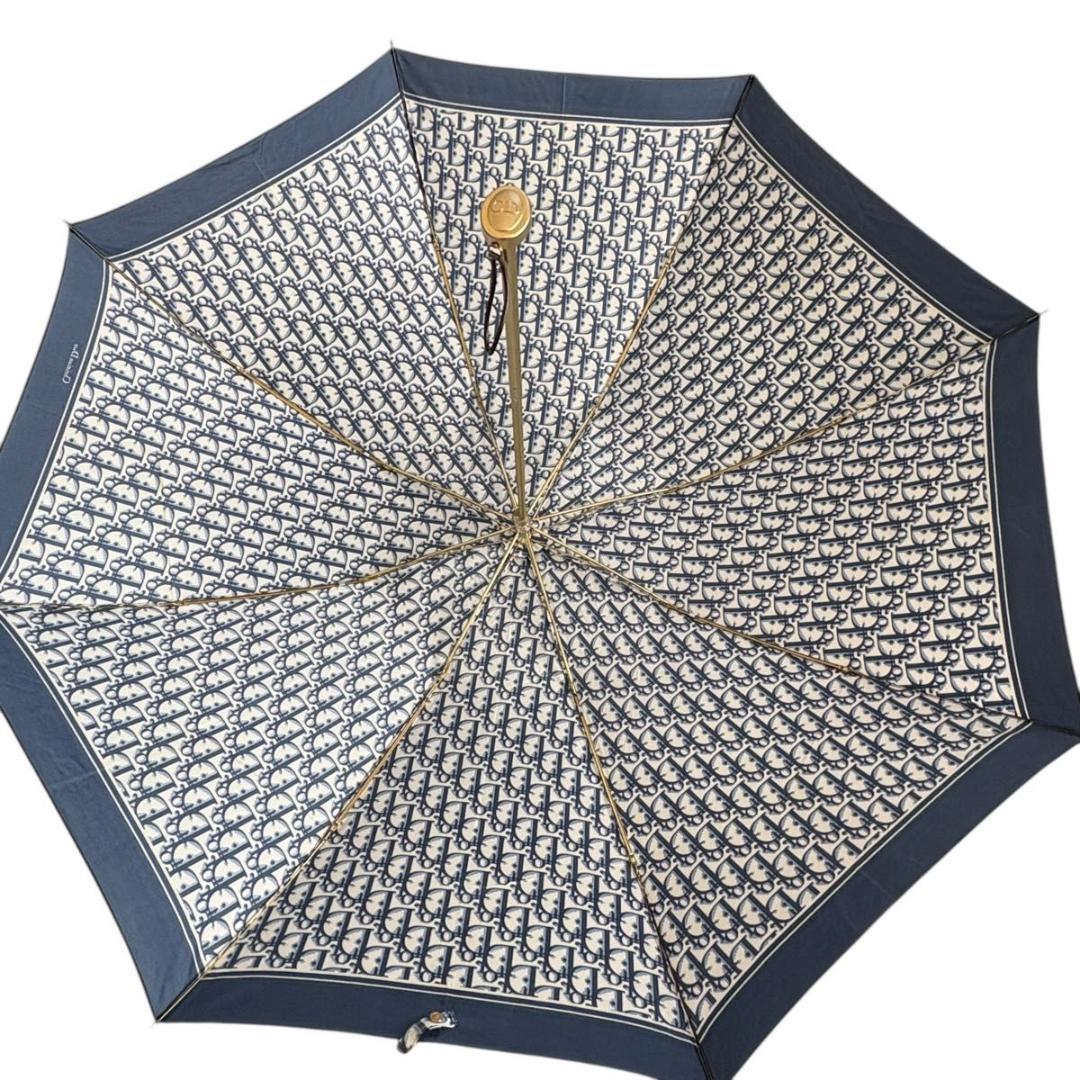 Christian Dior トロッター 折りたたみ傘 保管袋付き　ネイビー