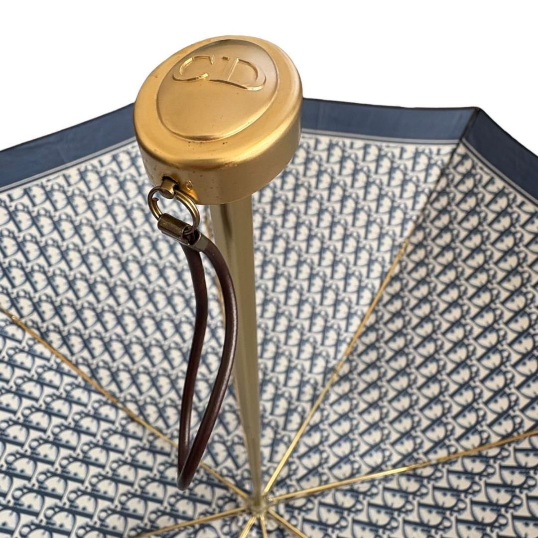 Christian Dior トロッター 折りたたみ傘 保管袋付き　ネイビー