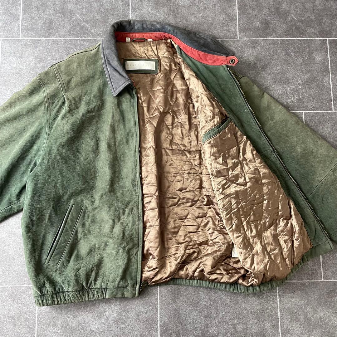 90s vintage 本革 レザーブルゾン ドリズラージャケット XL