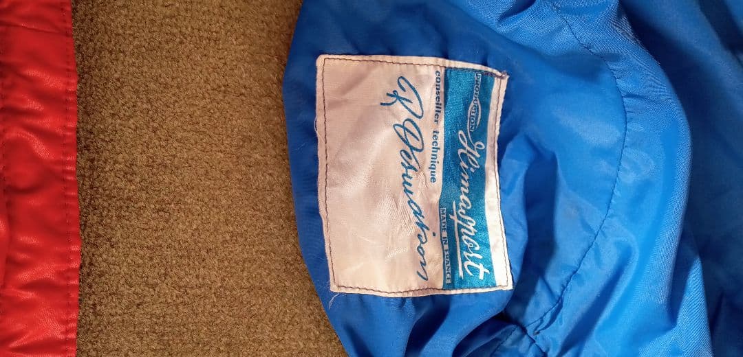 フランス製ルネ・ドメゾン半シュラフ 青赤　袋付き