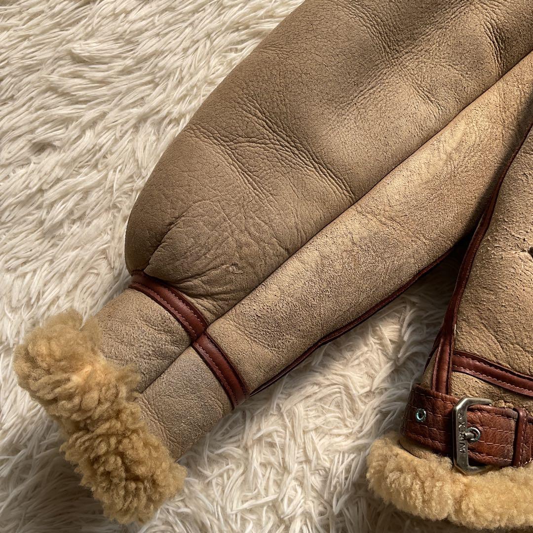 希少✨90's AVIREX B-3 リアルムートン　シープスキン　38 レザー