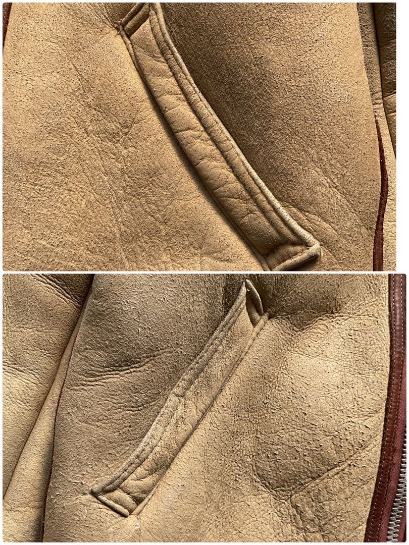 希少✨90's AVIREX B-3 リアルムートン　シープスキン　38 レザー