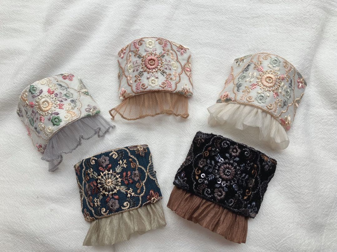 確認ページ　インド刺繍生地　ポニーフック