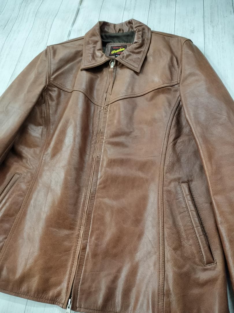 フリーダム/バッファローレザージャケット/シングルSIZE LL/XL滑らか裏地