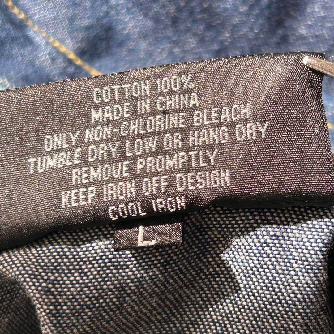 A.VERSACE 刺繍ロゴ デニム切替 フードジャケット L