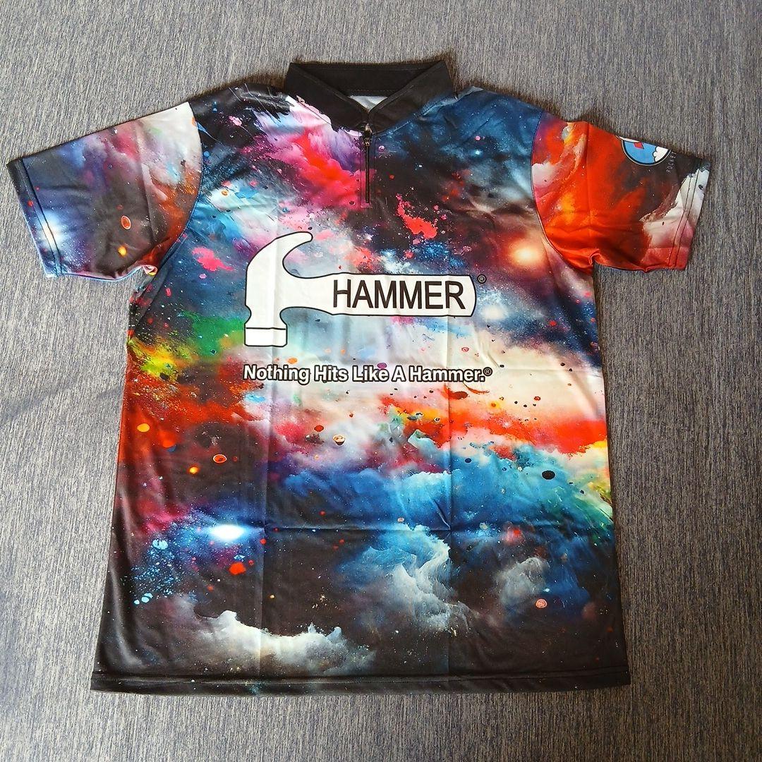 ✨新品✨ハンマー　【2XL】　宇宙　カラフル　大きいサイズ　ボウリングウェア