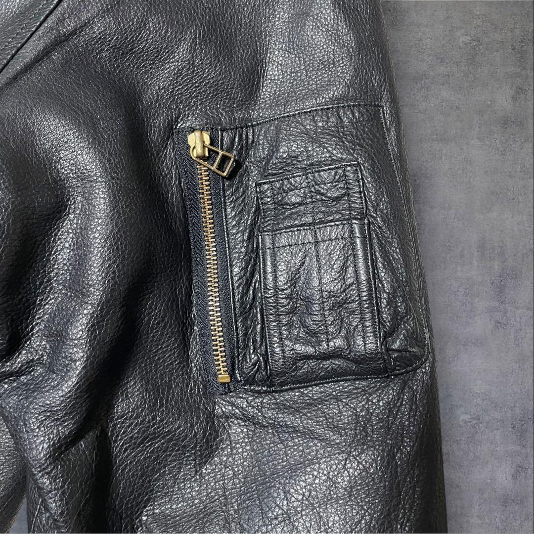 希少 KEARNEY HOUSE MA-1 レザー ジャケット ブルゾン L