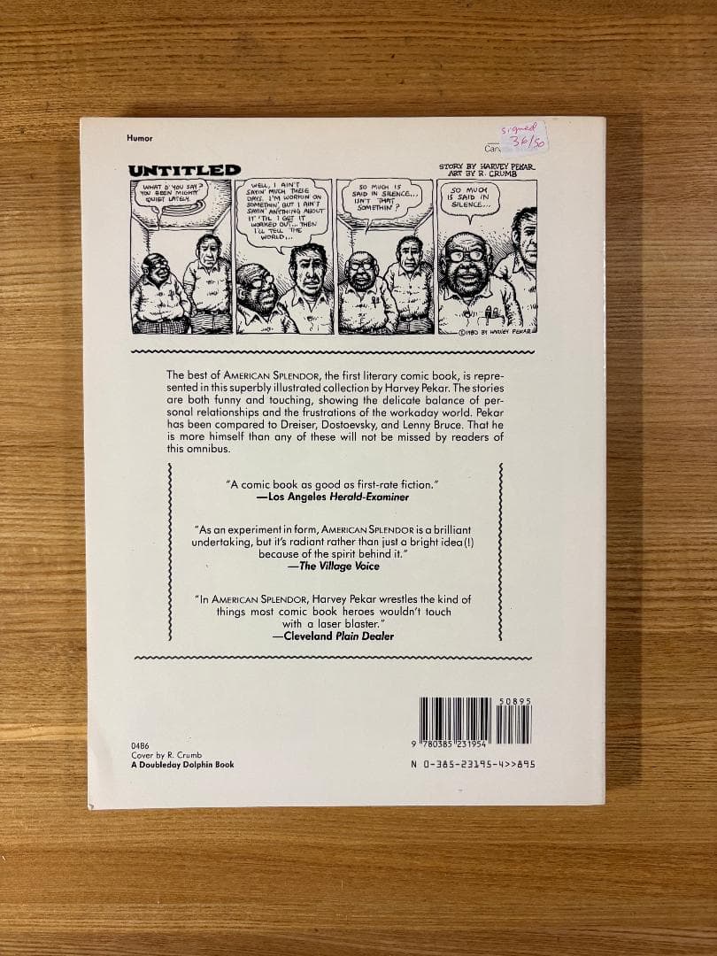 『 AMERICAN SPLENDOR 』HARVEY PEKAR サイン入り